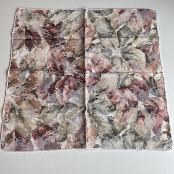 Vintage 80s Floral Damask Napkins Mauve Jacquard Retro Set of 8 16X16" EUC - Picture 3 of 6